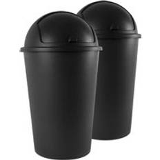 Deuba 2x Kitchen Bins 50L Each Swing Lid