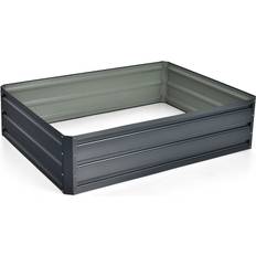 Pots, Plants & Cultivation Costway Outdoor Metal Raised Garden Bed 121 x 35 x 4 cm