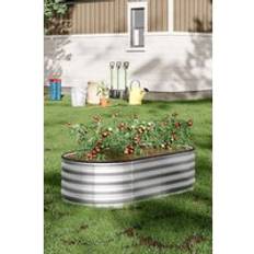 Pots, Plants & Cultivation Garden Sanctuary Galvanized Steel Raised Bed One Size
