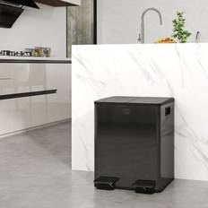 Homcom Dual Kitchen Bin Pedal Bin 2 x 20L