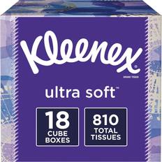 Kleenex Ultra Soft Facial Tissues 18 Cube Boxes 45 pcs