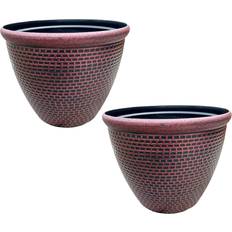 Gr8 Garden Set of 2 Red Cromarty Plant Pot 36 cm