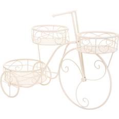 Alexandra House Living White Metal Iron Bicycle Flower Pot Stand ∅28cm