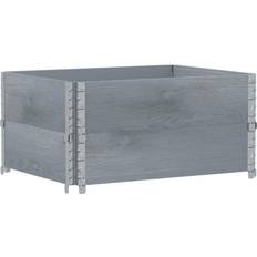 vidaXL Pallerammer 80 x 60 cm Massivt Fyrretræ Grå Højbed