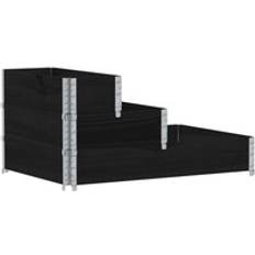 Fyr Højbede vidaXL Højbed 120x80 cm 3 Niveauer Massivt Fyrretræ Sort Højbed