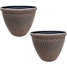 Gr8 Garden Orange Cromarty Plant Pot Set of 2 36 cm