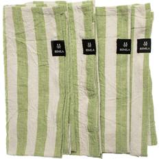 Hør Stofservietter Himla Riviera 45x45 cm 4-pack Cloth Napkin Green, Yellow (45x45cm)