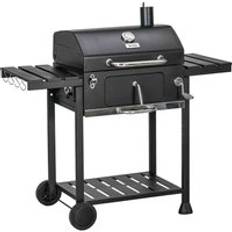 OutSunny Charcoal BBQ Grill Smoker Trolley
