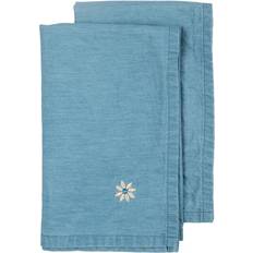 Fyrkantig Tygservetter Sagaform Eden Denim Servett 45x45 cm 2-pack Blå Tygservett Blå (45x45cm)
