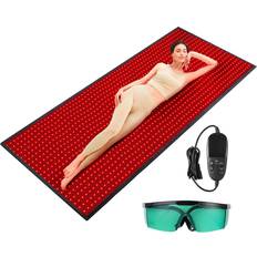 Röda Ljusterapi VEVOR Red Light Therapy Mat for Full Body, 1280PCS 3-Chip LED Light Therapy Pad & Controller, 10/40Hz Pulse, 10-90 Min Timer, 660nm Red & 850nm Near Infrared Light Therapy for Pain Relief, Skin Health