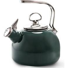 Gas Cooker Kettles Chantal Classic Enamel on Steel Teakettle 1.8 Quart