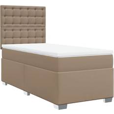 vidaXL Ramsäng Med Bäddmadrass 100x200 cm Konstläder Kontinentalsäng
