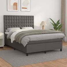 Senge & Madrasser vidaXL Med Madras 140x190 cm Grå Kontinentalseng