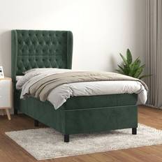 Senge & Madrasser vidaXL Med Madras 90x200 cm Fløjl Mørkegrøn Kontinentalseng