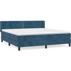 vidaXL Ramsäng Med Madrass Mörkblå 180x200 cm Sammet Kontinentalsäng