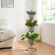 Accessori per vasi [en.casa] Stand Portapiante Alphen con 3 Vasi