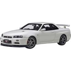 AUTOart Nissan Skyline GT-R (R34) V-Spec II RHD (Right Hand Drive) White Pearl 1/18 Model Car