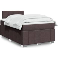 120cm Kontinentalsängar vidaXL Ramsäng Med Madrass Mörkbrun 120x200 cm Tyg Kontinentalsäng