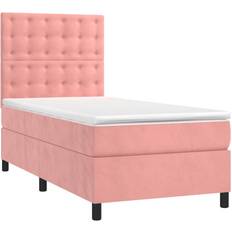 vidaXL Ramsäng Med Madrass Rosa 90x200 cm Kontinentalsäng