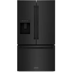 ZLINE 36 in Standard-Depth 3-Door French Door Refrigerator Black, Stainless Steel