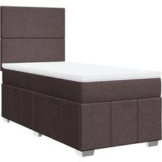 Senge & Madrasser vidaXL Med Madras 80x200 cm Stof Mørkebrun Kontinentalseng