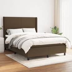 Senge & Madrasser vidaXL Med Madras 140x190 cm Stof Mørkebrun Kontinentalseng