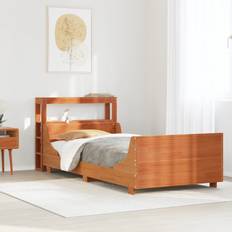 Senge & Madrasser vidaXL Uden Madras 100x200 cm Gyldenbrun Sengeramme