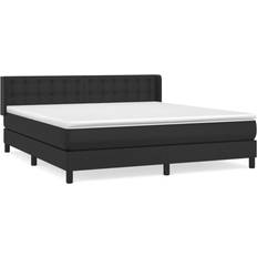 160cm Kontinentalsängar vidaXL Ramsäng Med Madrass Svart 160x200 cm Kontinentalsäng