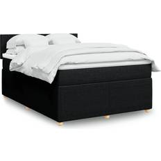 140cm - Svarta Sängar vidaXL Ramsäng Med Madrass Svart 140x200 cm Kontinentalsäng