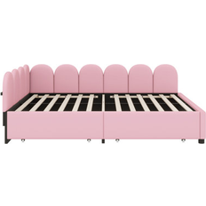 Pink Beds Latitude Run Upholstered Daybed with 2 Drawers 27.69 H x 56.2 W x 78 L