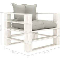 Træ Sofaer vidaXL Garten-Palettensofa mit Kissen Taupe Holz Sofa