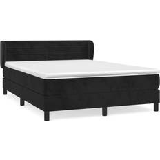 140cm Sängar vidaXL Ramsäng Med Madrass Svart 140x200 cm Kontinentalsäng