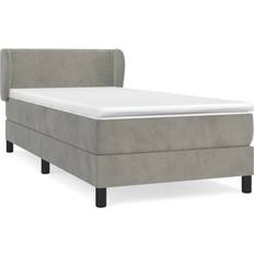 190cm - 90cm Lits vidaXL mit Matratze Hellgrau 90x190 cm Boxspringbett