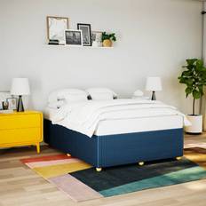 vidaXL Uden Madras 160x200 cm Stof Blå Sengeramme