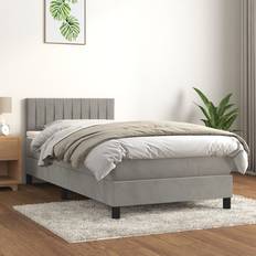 80cm Kontinentalsängar vidaXL mit Matratze Hellgrau 80x200 cm Boxspringbett
