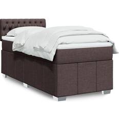 Senge & Madrasser vidaXL Med Madras 90x200 cm Stof Mørkebrun Kontinentalseng