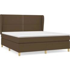 Senge & Madrasser vidaXL Med Madras 160x200 cm Stof Mørkebrun Kontinentalseng