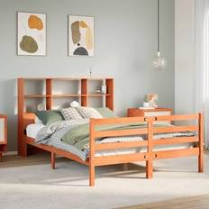 vidaXL King Size Bookcase Bed 150x200 cm Wax Brown
