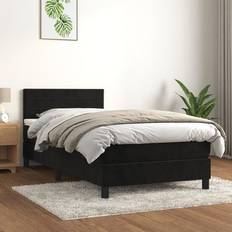 vidaXL Med Madras 80x200 cm Fløjl Sort Kontinentalseng