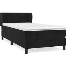 vidaXL Ramsäng Med Madrass Svart 100x200 cm Kontinentalsäng 103x203cm