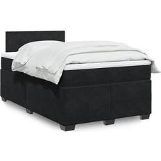 vidaXL Med Madras 120x190 cm Velour Sort Kontinentalseng