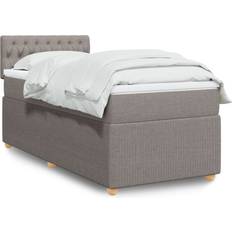 190 cm - 90 cm Kontinentalsenge vidaXL Med Madras 90x190 cm Gråbrun Kontinentalseng