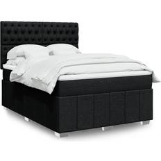 Senge & Madrasser vidaXL Med Madras 160x200 cm Stof Sort Kontinentalseng