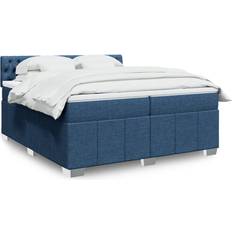 Senge & Madrasser vidaXL Med Madras 200x200 cm Stof Blå Kontinentalseng