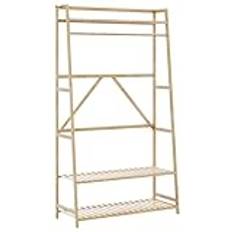 Brown Clothes Racks vidaXL Bamboo with Shelf 110 x 40 x 180 cm Clothes Rack