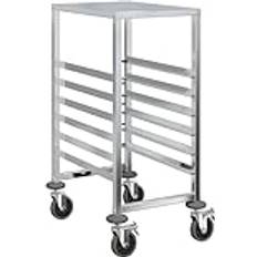 Steel Trolley Tables vidaXL Stainless Steel Tray 6 GN Trolley Table