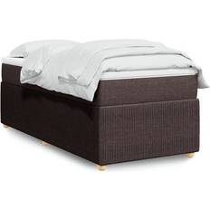 80 cm Kontinentalsenge vidaXL Med Madras 80x200 cm Stof Mørkebrun Kontinentalseng