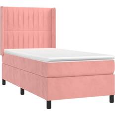 vidaXL Ramsäng Med Madrass Rosa 90x200 cm Kontinentalsäng