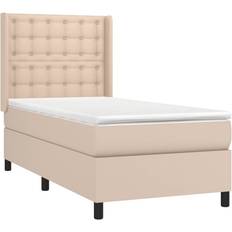 vidaXL Ramsäng med Bäddmadrass 100x200 cm Konstläder Kontinentalsäng
