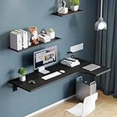 SHAIRMB Wall Mounted L-Shape Corner Desk 120 x 60 x 40 x 30 cm Skrivbord